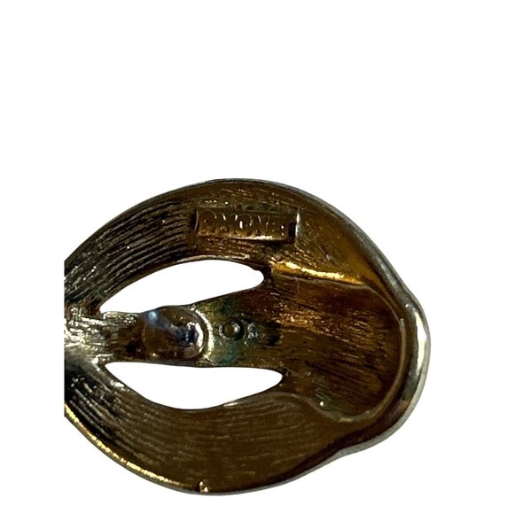 Monet Vintage Gold-Tone & Cream Enamel Earrings - Picture 3 of 6